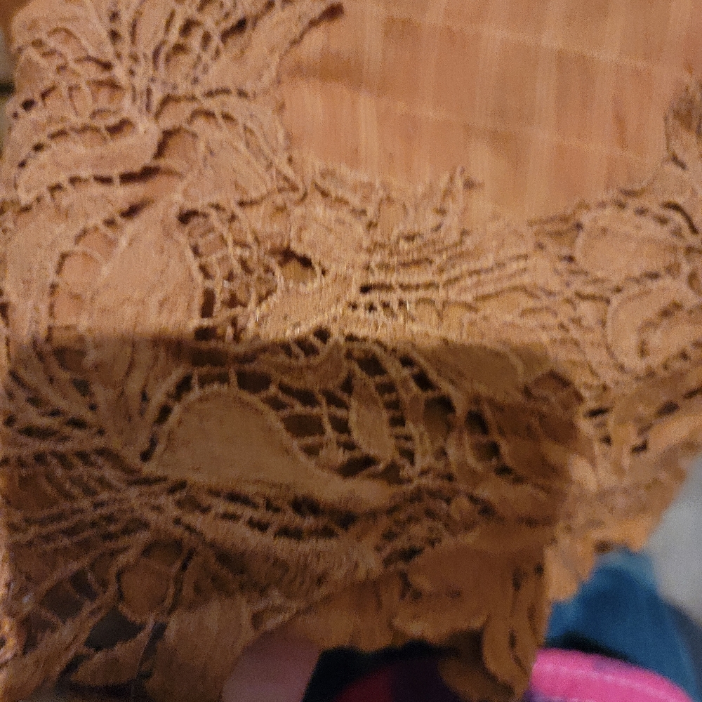 Romantic Lacy Peasant Top In Rust Color - image 2